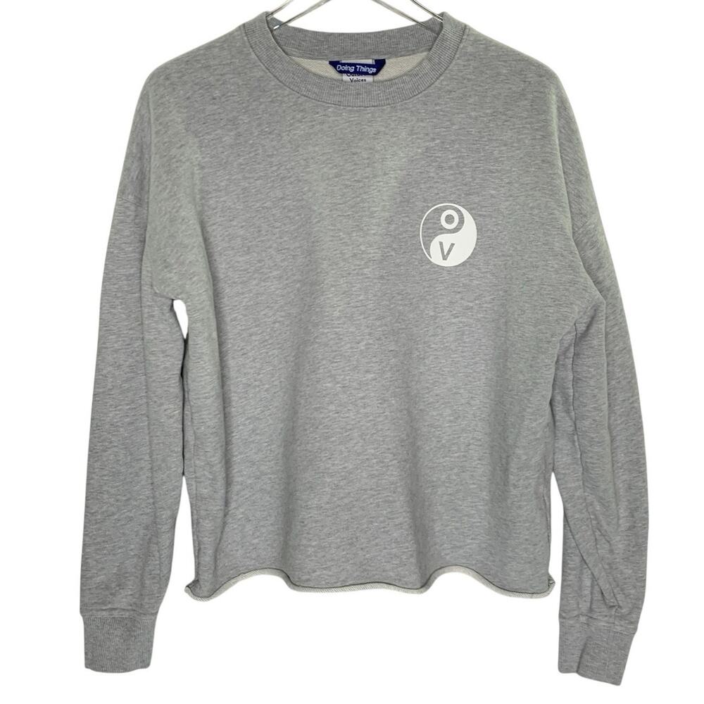Outdoor Voices OV Graphic Style Sweatshirt XS Unisex Gray Ying Yang *flaw
